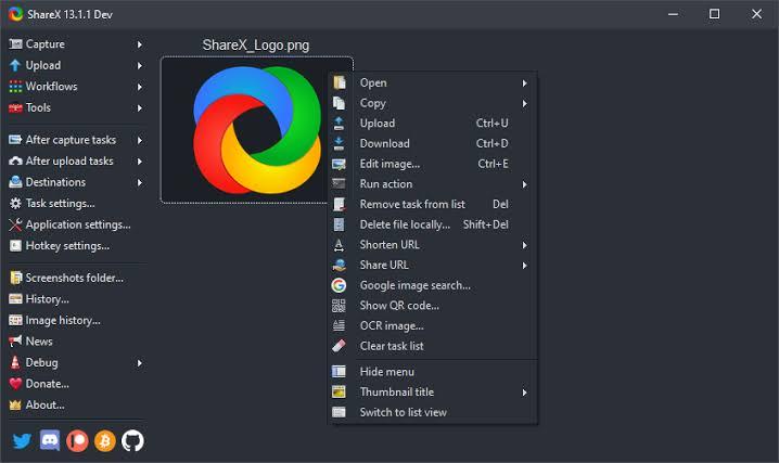 ShareX | scrolling screenshot windows