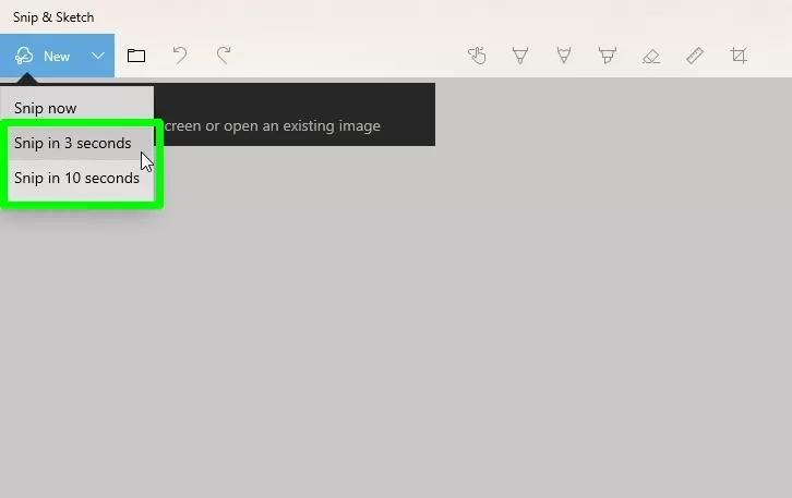 with Snip & Sketch step 2 | how to screenshot crop on pc