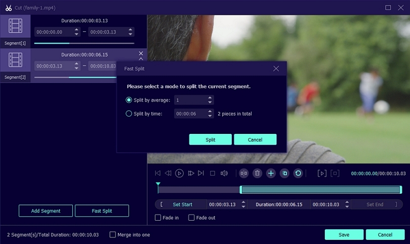 fast split video
