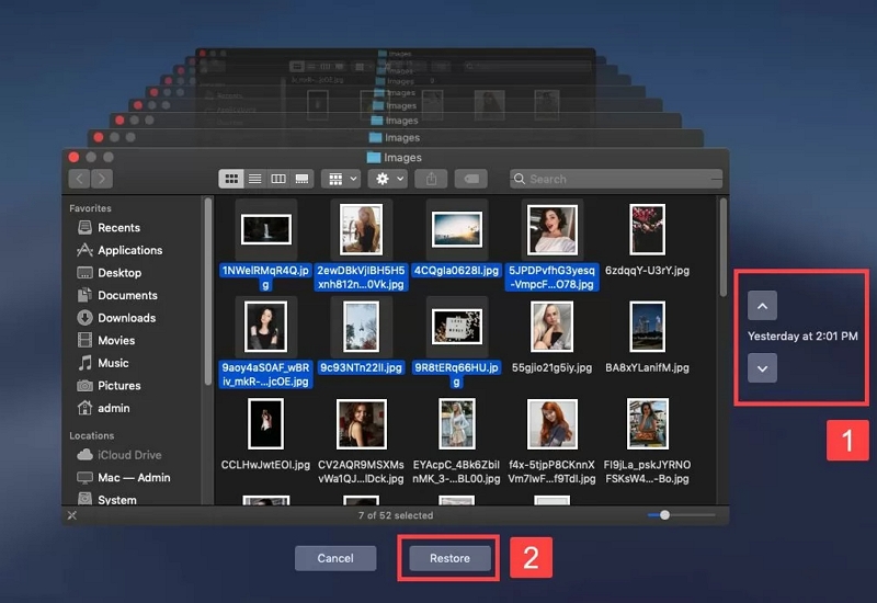 by Time Machine step 4 | photo recovery mac