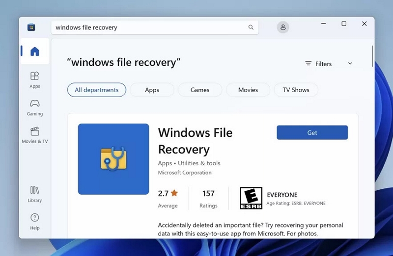 with Windows File Recovery Built-in Tool step 1 | windows 10 recovery USB
