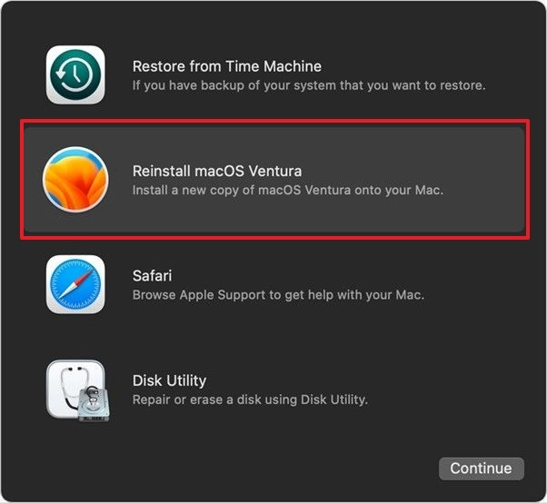 Use Reinstall macOS Option | mac recovery mode