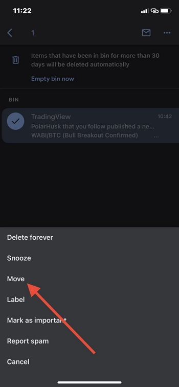 select Move | how to recover permanently deleted emails from gmail on iphone