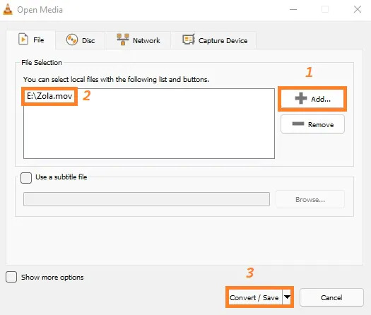 VLC Media Player step 3 | convert imovie to mp4