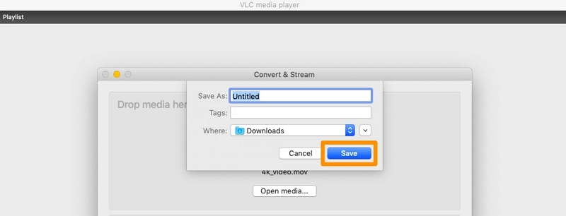 with VLC Media Player step 4 | quicktime mov to mp4