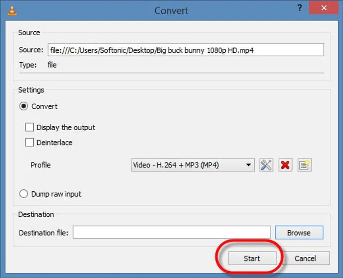 Using VLC step 4 | convert vob to mp4