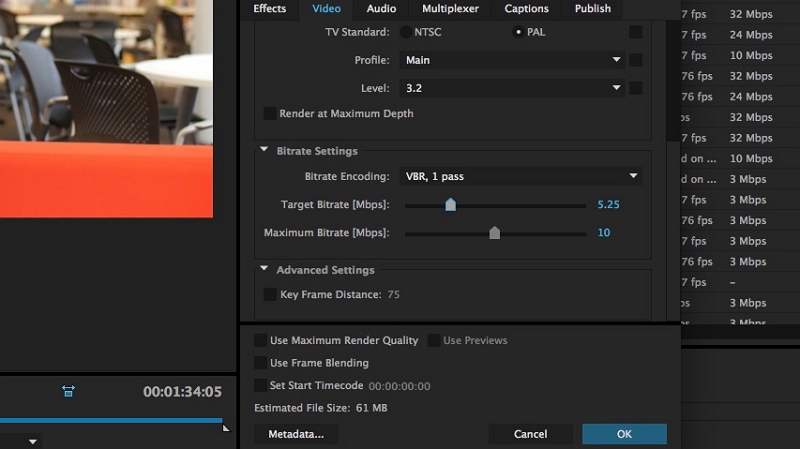Adobe Media Encoder ステップ 6 | ウェブサイトの背景用に動画を圧縮