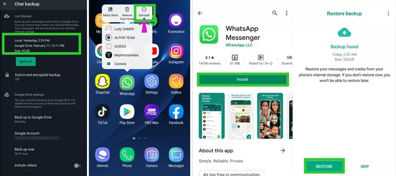 via Google Drive | whatsapp delete images recovery android
