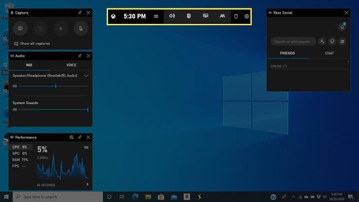 Xbox Game Bar | screen recorder for low end pc