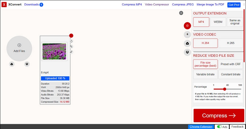 XConvert | compress 4k video