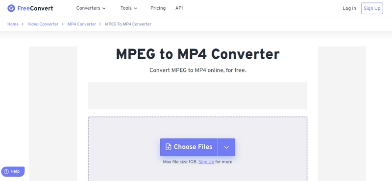 freeconvert interface | how to convert vob to mp4
