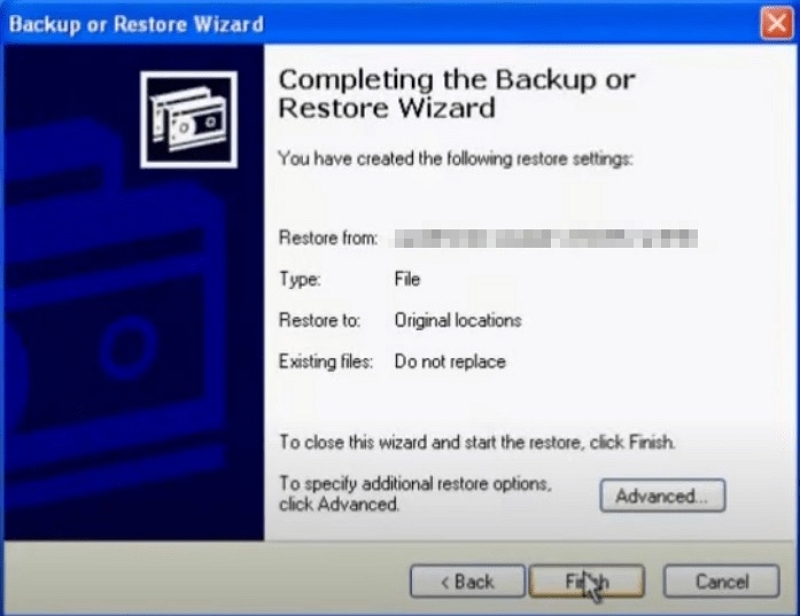 start recovering your data | recover data Windows XP Drive
