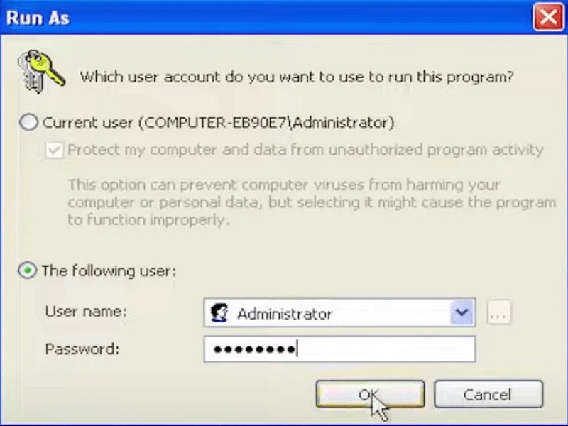 run CMD as an administrator | recover data Windows XP Drive