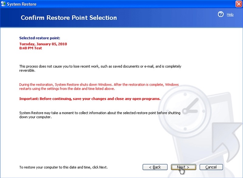 Restore my computer | recover data Windows XP Drive