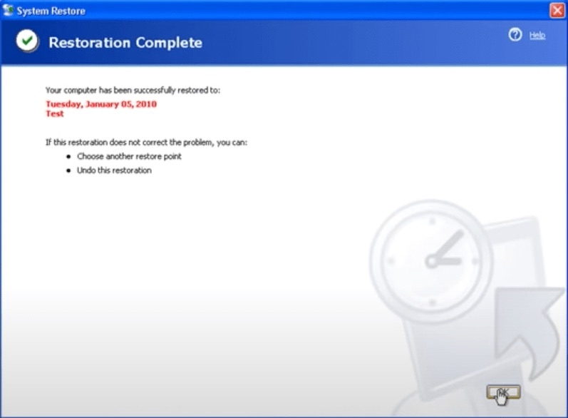 system restoration process | recover data Windows XP Drive